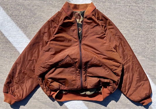 Rare Unbranded Reversible Flight Bomber Jacket