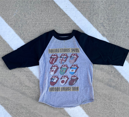 Rare Rolling Stones 94/95 Voodoo Lounge Tour Raglan T-Shirt