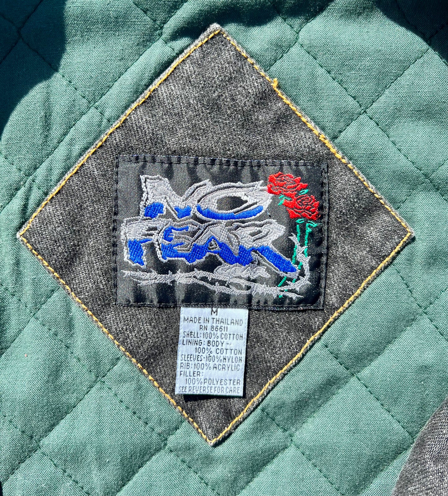 Rare “No Fear” Denim Bomber Jacket